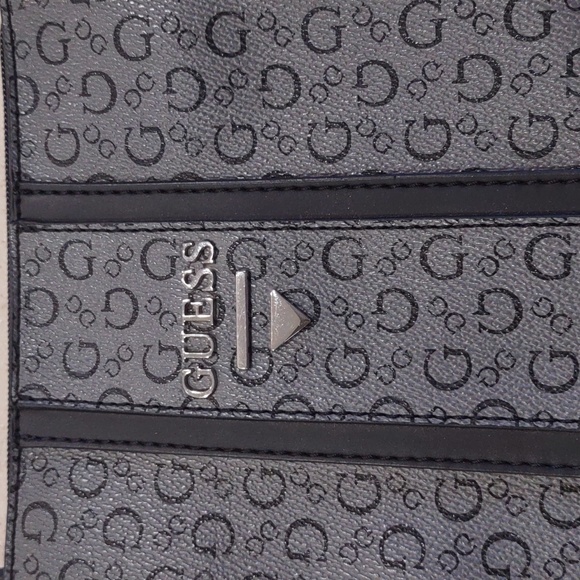 Guess Grey and Black Coated Canvas Crossbody Bag - Picture 3 of 12